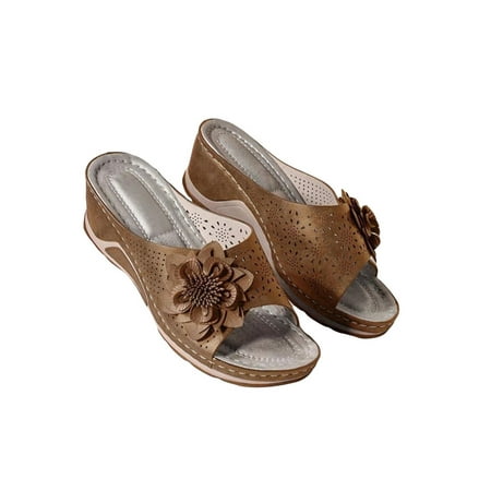 

Wazshop Women Slide Sandals Comfortable Non Slip Opened Toe Slippers Summer Wedges Plaforms Shoes