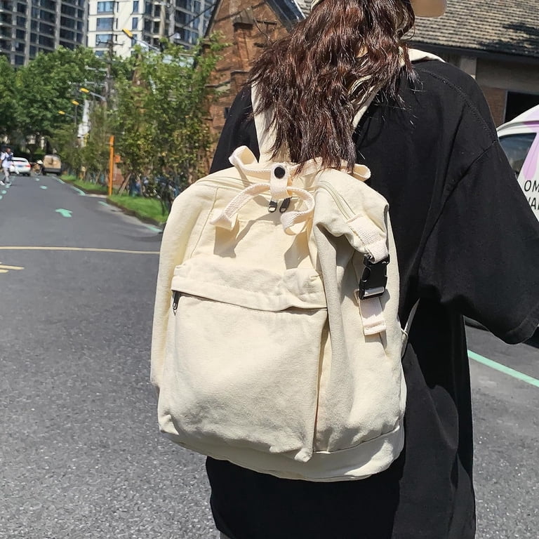 Convertible Canvas Backpack Purse, Multi-Pocket Daypack for Women Travel QYMHOODS Women main image 2