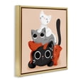 thumbnail image 3 of Stupell Industries Stacked Cats Pile Animals Painting Gold Floater Framed Canvas Art Print Wall Art, 25 x 25, 3 of 9