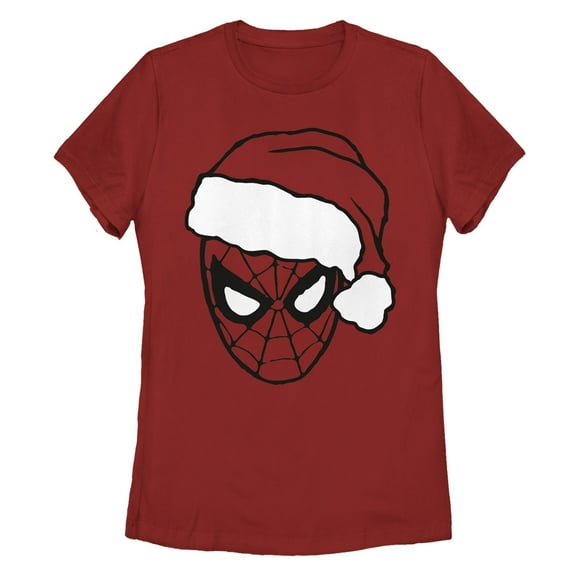 Women's Marvel: Spider-Man Christmas Outline  Graphic T-Shirt