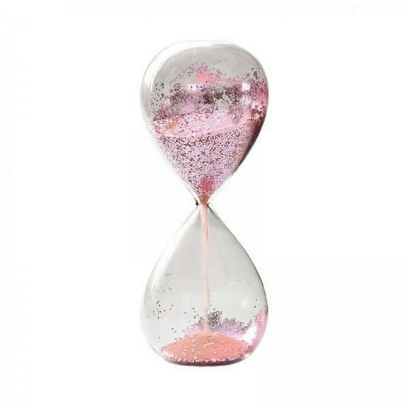 CUTICATE 2xGlitter Sand Glass Timer Hourglass Hour Glasses for Home Decor Faimly Office Pink