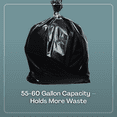 thumbnail image 2 of Karat 55-60 Gallon Black Heavy Duty Trash Bags, 1.2 Mil Garbage Can Liners, 38" x 58", 100 Count, 2 of 7