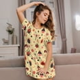 thumbnail image 3 of Fuzoiu Cute insects Print Women Nightgowns, Soft Comfy Lightweight Short Sleeves Sleepwear,Crew Neck Loungewear, 3 of 6