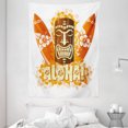thumbnail image 1 of Tiki Bar Tapestry, Hibiscus Flora Burst Orange Surfboards Aloha Tropical Summer Season, Wall Hanging for Bedroom Living Room Dorm Decor, 60W X 80L Inches, Orange Brown Pale Yellow, by Ambesonne, 1 of 2