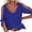 Navy, variant on Summer V-neck Women Solid Color Off Shoulder Casual Shirt Bownot Blouse Tops