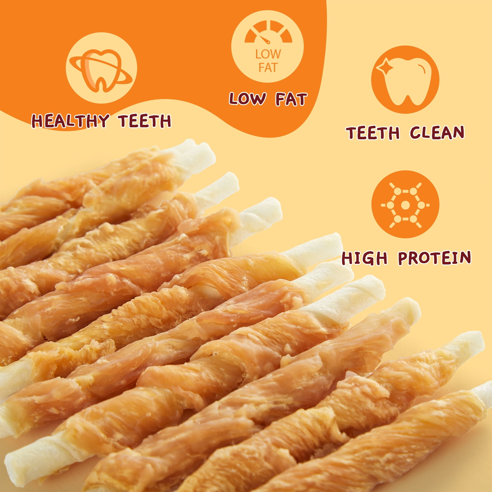 (5 pack) Jungle Calling Dog Treats, Chicken Wrapped Rawhide Sticks for Dogs, Delicious and Nutritious Training Reward Treats and Dog Chews Snacks, 6 oz