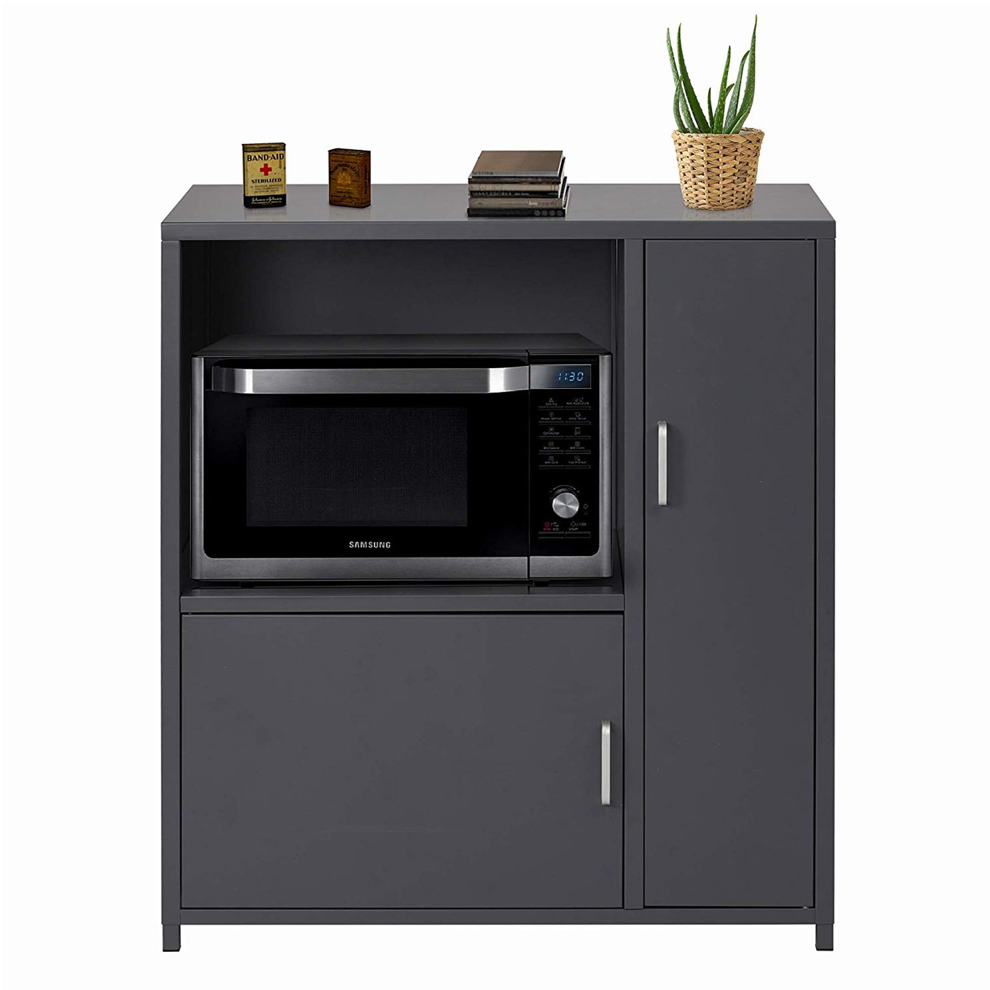 KARMAS PRODUCT Microwave Cabinet Stainless Steel Kitchen Storage