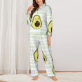 thumbnail image 3 of Kll Avocado Of A Hear Print Women'S Long Sleeve Pajamas With Pants Sleepwear Loungewear 2 Set-Xx-Large, 3 of 9