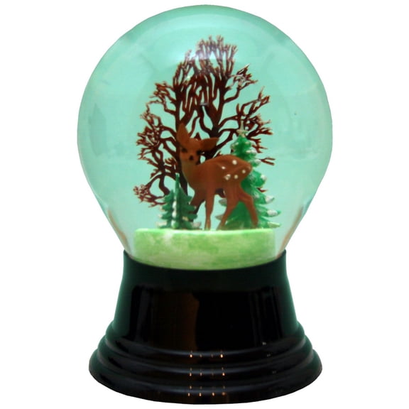 Alexander Taron 5" Perzy Medium Deer with Tree Christmas Snow Globe