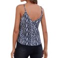 thumbnail image 4 of Women Floral Snake Print V Neck Sleeveless Cami Tank Top, 4 of 5