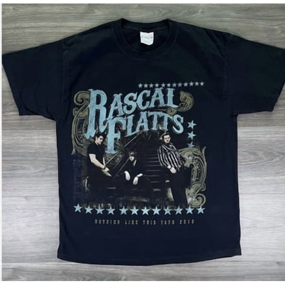 Vintage Rascal Flatts 2010 Band Shirt Men Nothing Like Tour Double Sided Shirt BLACK Unisex S-5XL Hot Trending Shirt, Vintage Birthday Gift