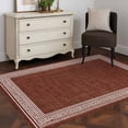 thumbnail image 4 of Coffee Brown Retro Greek Key Large Area Rugs for Bedroom Living Room, Non Slip Carpet Bedside Rug, Geometric Greece Ancient Farmhouse Rectangular Floor Cover Kitchen Accent Rug 2.7'x5' for Office, 4 of 9