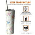 thumbnail image 6 of 20oz Pioneer Flower Floral Print Pattern Skinny Tumblers Stainless Steel Tumbler with Lid and Straw,Vacuum Insulated Double Wall Travel Tumbler Cups with Cleaning Brush for Coffee,Tea, 6 of 6