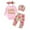 E, variant on 4Pcs Infant Girl Outfits Baby Bodysuit Tops Floral Leggings Pants Set Bowknot Headbands Newborn Clothes 0-24 Months
