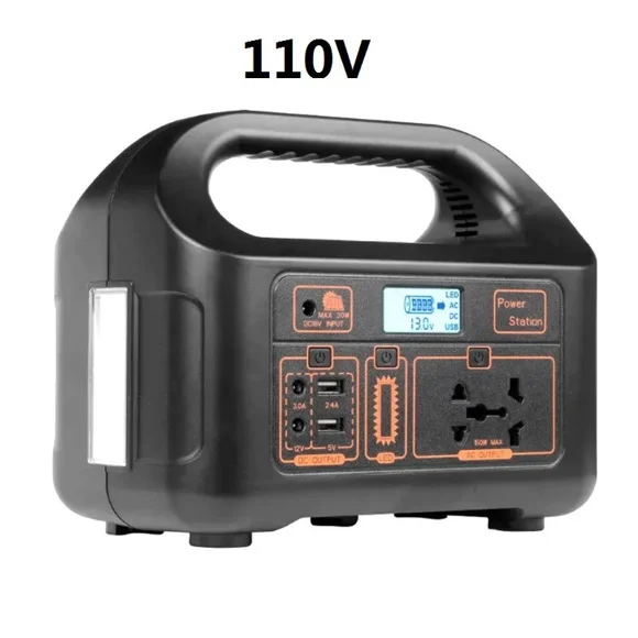 150W Portable Power Station Solar Generator LiFePO4 Battery Power Bank AC/DC 110V/220V Energy Storage for Camping Home Outdoor