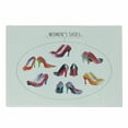 thumbnail image 1 of High Heels Cutting Board, 7 Pair of Feminine Watercolor High Heels Womans Shoes Lettering Print, Decorative Tempered Glass Cutting and Serving Board, in 3 Sizes, by Ambesonne, 1 of 2