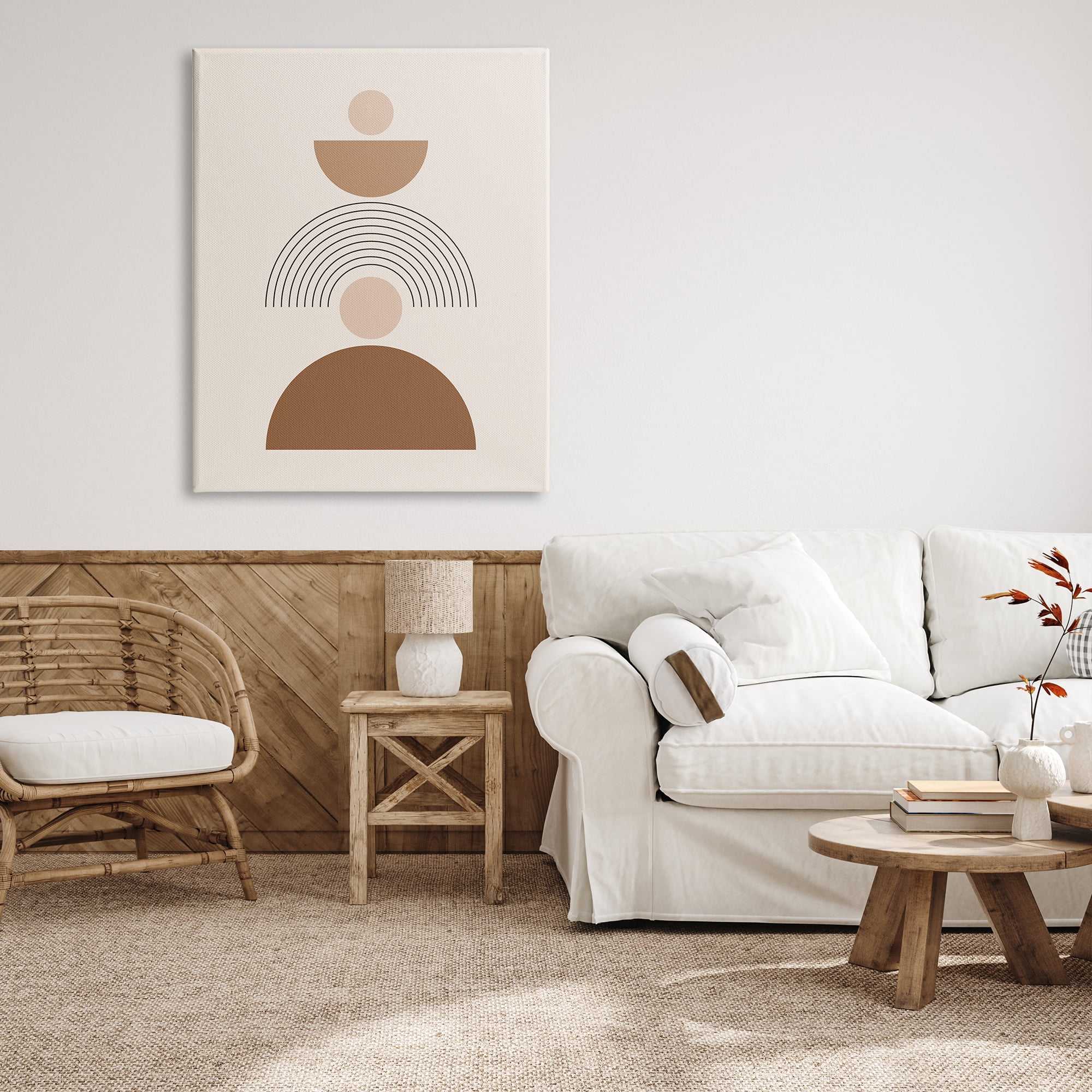Stupell Industries Stacked Boho Shapes Abstract Painting Gallery Wrapped Canvas Print Wall Art, 36 x 48