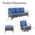 thumbnail image 3 of OPOHORO 5-Piece Outdoor Conversation Sets with Sofa, Swivel Rocking Chairs and Ottomans, 3 of 13