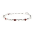 thumbnail image 2 of Galaxy Gold 1.16 Carat 14K Solid White Gold Natural Garnet Natural Diamond Bracelet Tennis Anklet (7.0), 2 of 4