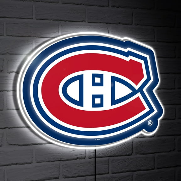 Montreal Canadiens LED Team Logo Shaped Lighted Wall Sign