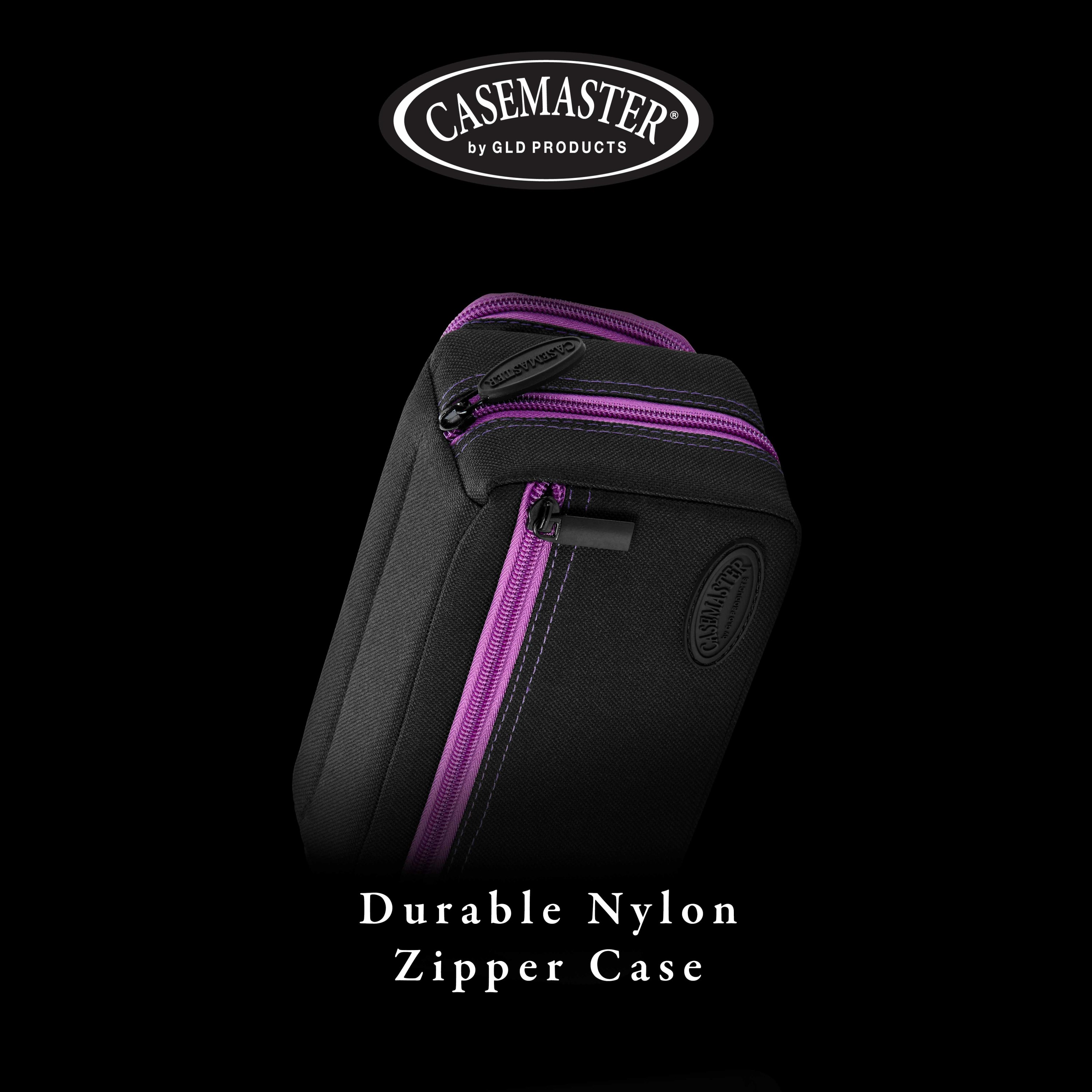 Casemaster Plazma Pro Dart Case Black with Amethyst Zipper and Phone Pocket