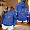 thumbnail image 5 of Staron Women's Hoodie Hooded Long Sleeve Graphic Hearts Casual Crewneck Sweatshirt Loose Cute Pullover Hoodies Tops Blue XL, 5 of 6