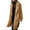 Camel, variant on Women's Long-sleeved Warm Plush Jacket with Lapel Army Green L