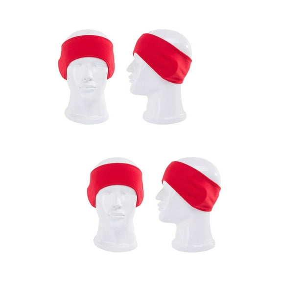 FRCOLOR 2pcs Unisex Women Men Ear Warmer Headbands Fleece Thermal Ski Ear Muff Stretch Spandex Hair Band Accessories (Red)