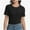 Black, variant on Fall Clothes Womens Crewneck Ribbed Long Sleeve Shirts Slim Fitted Tee Casual Basic Tshirt Top