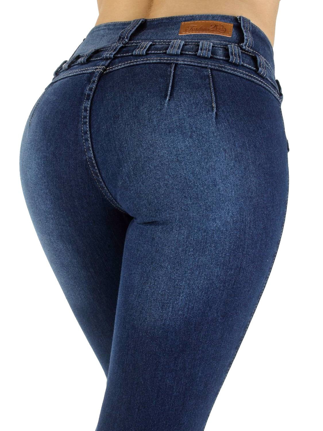Plus//Junior Size Colombian Design Butt Lifting High Waist Skinny Jeans