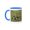 Blue/White, variant on 3drose, Africa, Tanzania, Ngorongoro Crater. Grey Crowned Crane Dancing., 11oz Two-tone Green Mug