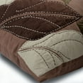 thumbnail image 6 of Brown Shams, Multicolor Leaf Applique Tropical Theme Pillow Shams, 24x24 inch (60x60 cm) Pillow Sham, Square Faux Suede Pillow Shams Modern Floral, Modern - Leafy Collection, 6 of 10