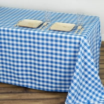 Efavormart Perfect Picnic Inspired Blue Checkered 90x132" Polyester Tablecloths For Party Event Decor