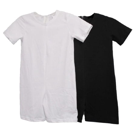 2 Pack Kids s Back Zipper One-Piece Onesies-Like Underwear - Black/White