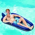 thumbnail image 2 of Aqua MFMSCS16 Inflatable Luxury Lounge Pool Float with Headrest, Navy/Light Blue, 2 of 7