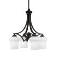thumbnail image 1 of Toltec Lighting Zilo 4 Light Chandelier Shown In Dark Granite Finish With 5.5" Zilo White Linen Glass, 1 of 1