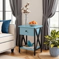 thumbnail image 5 of Nightstand,Modern Bedside End Table, Night Stand with Drawer and Storage Shelf for Living Room Bedroom, Industrial Metal Frame, 5 of 7