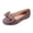 Brown, variant on Women's Bow Decor Loafers Slip On Pointed Toe Low Heel Flock Upper for Casual Daily Work Party Footwear