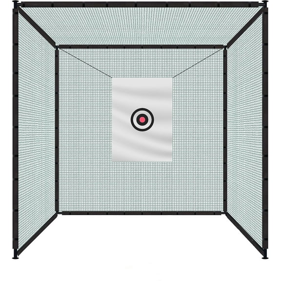 INTSUPERMAI Golf Practice Net Backyard Golf Hitting Cage 9.8x9.8x9.8 Ft with Sponge Hose