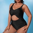 thumbnail image 6 of Sngxgn Women Swimsuits Ruffle Tummy Control Bathing Suit(Black,XXL), 6 of 7