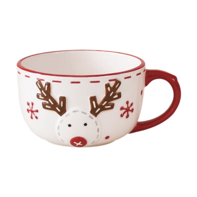 Taza de café navideña, taza de café con leche, taza de sopa alta portátil creativa, vajilla para el hogar, regalo de cumpleaños, almacenamiento