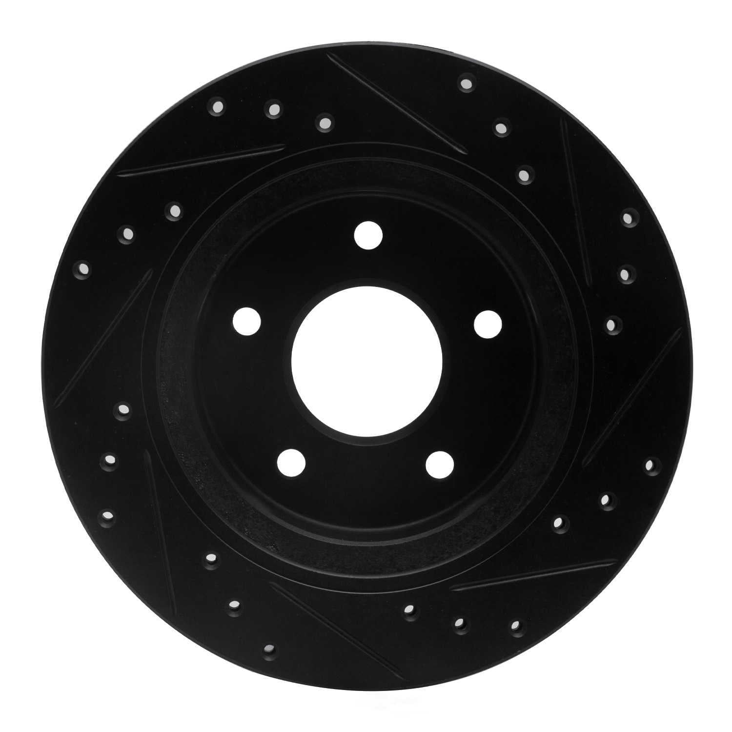 Dynamic Friction Company 633-67026L DFC Brake Rotor - Drilled And Slotted - Black