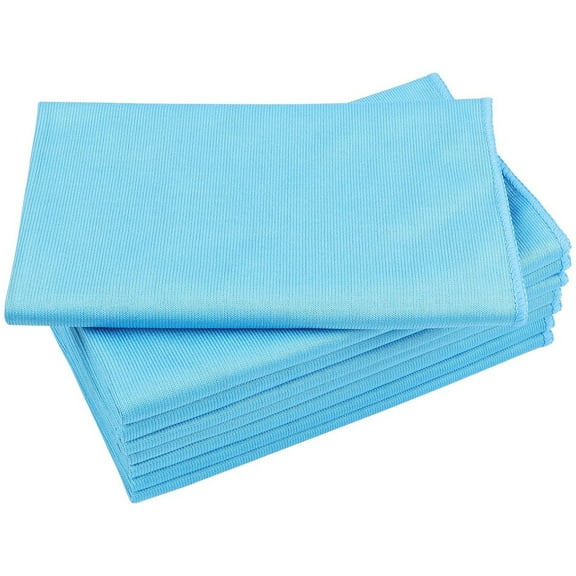 Microfiber Glass Cleaning Cloths,5 PC Microfiber Cleaning Cloth,Clean Mirror Cloths - Quickly Clean Windows, Windshields, Mirrors, and Stainless Steel,15.7 X 23.6 in,Blue