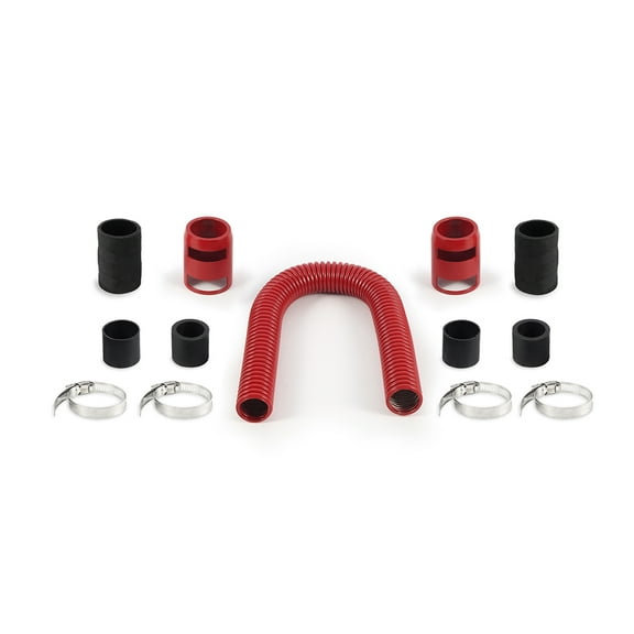 Mishimoto MMAH-U24RD Universal Flexible Stainless Steel Radiator Hose Kit, 24”, Red