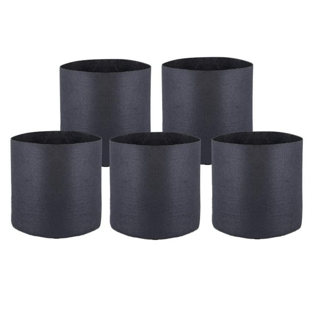5-Pack Round Plant Raised Nonwovens Fabric Planter Pots w/ Handles 1 Gallon