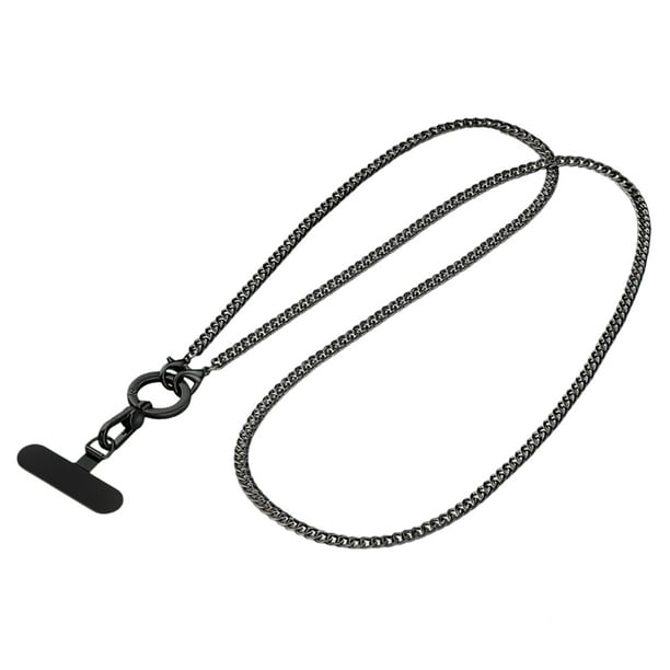 Inteprter Elegante cordón para teléfono, seguro y con cordón dorado, accesorio de manos libres para días ajetreados y mujeres, cordón dorado Teléfono y Comunicación Negro