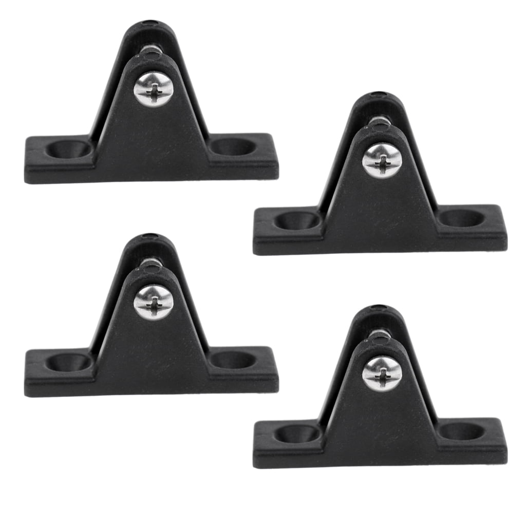 4x Black Durable Nylon Universal Deck Hinge Angle Side Mount Plate with Bolt 