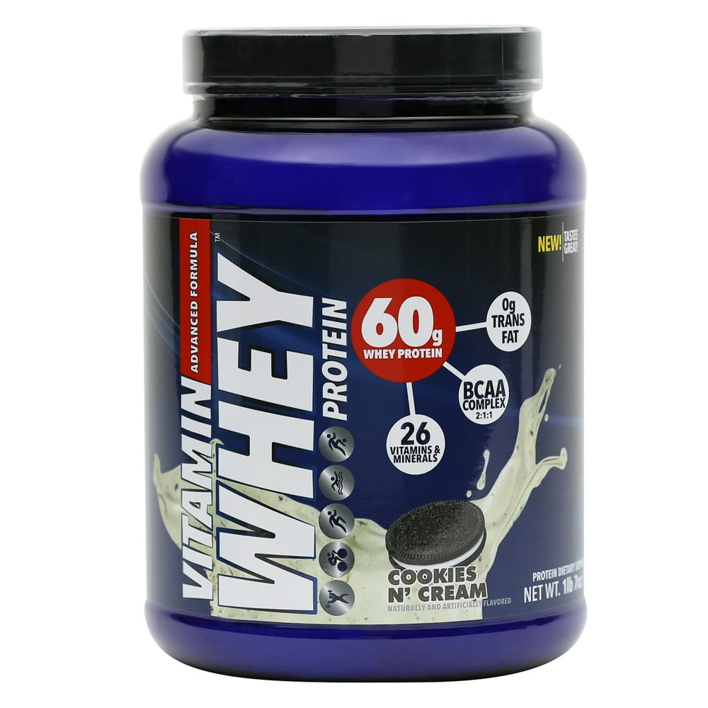 Vitamin Whey Protein, Cookies 'N Cream, 1.43 Lb Vitamin Whey Protein, Cookies 'N Cream, 1.43 Lb
