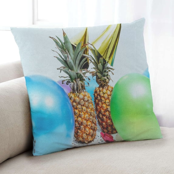 Ahgly Company Foods Pineapple Indoor Throw Pillow, 18 inch by 18 inch