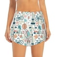 thumbnail image 2 of Sigee Eiffel Tower for Women's Athletic Shorts High Waisted Running Shorts Pocket Sporty Short Gym Elastic Workout ShortsSmall, 2 of 9